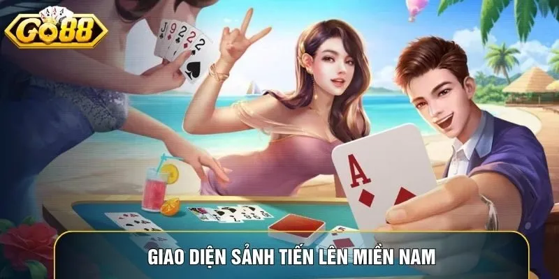 Giao diện sảnh Tiến lên miền Nam giúp người chơi quan sát lượt đánh và quản lý chiến thuật