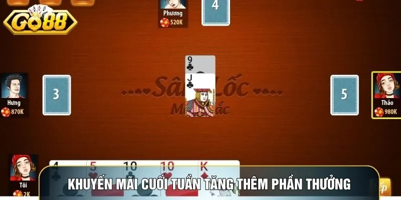 Khuyến mãi cuối tuần tăng thêm phần thưởng khi tham gia