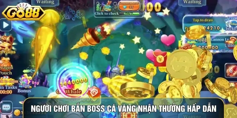 Người chơi bắn boss cá vàng nhận thưởng hấp dẫn trong sự kiện hàng tuần
