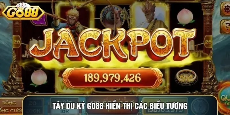 Tây Du Ký Go88 hiển thị các biểu tượng Tôn Ngộ Không, Trư Bát Giới, Sa Tăng, Đường Tăng